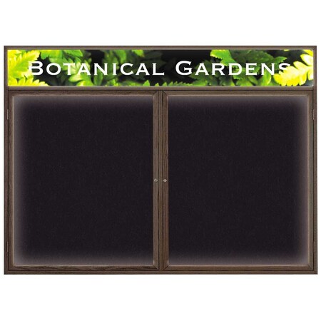 United Visual Products Open Faced Traditional Rounded Corkboard UV641ARC-BLACK-DBURGU